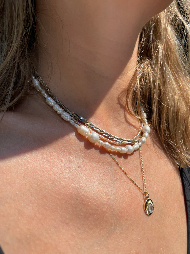 Pale Pink Seed Pearl Necklace