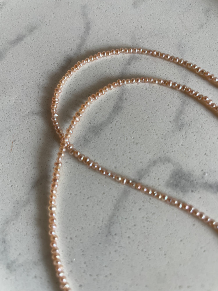 Pale Pink Seed Pearl Necklace